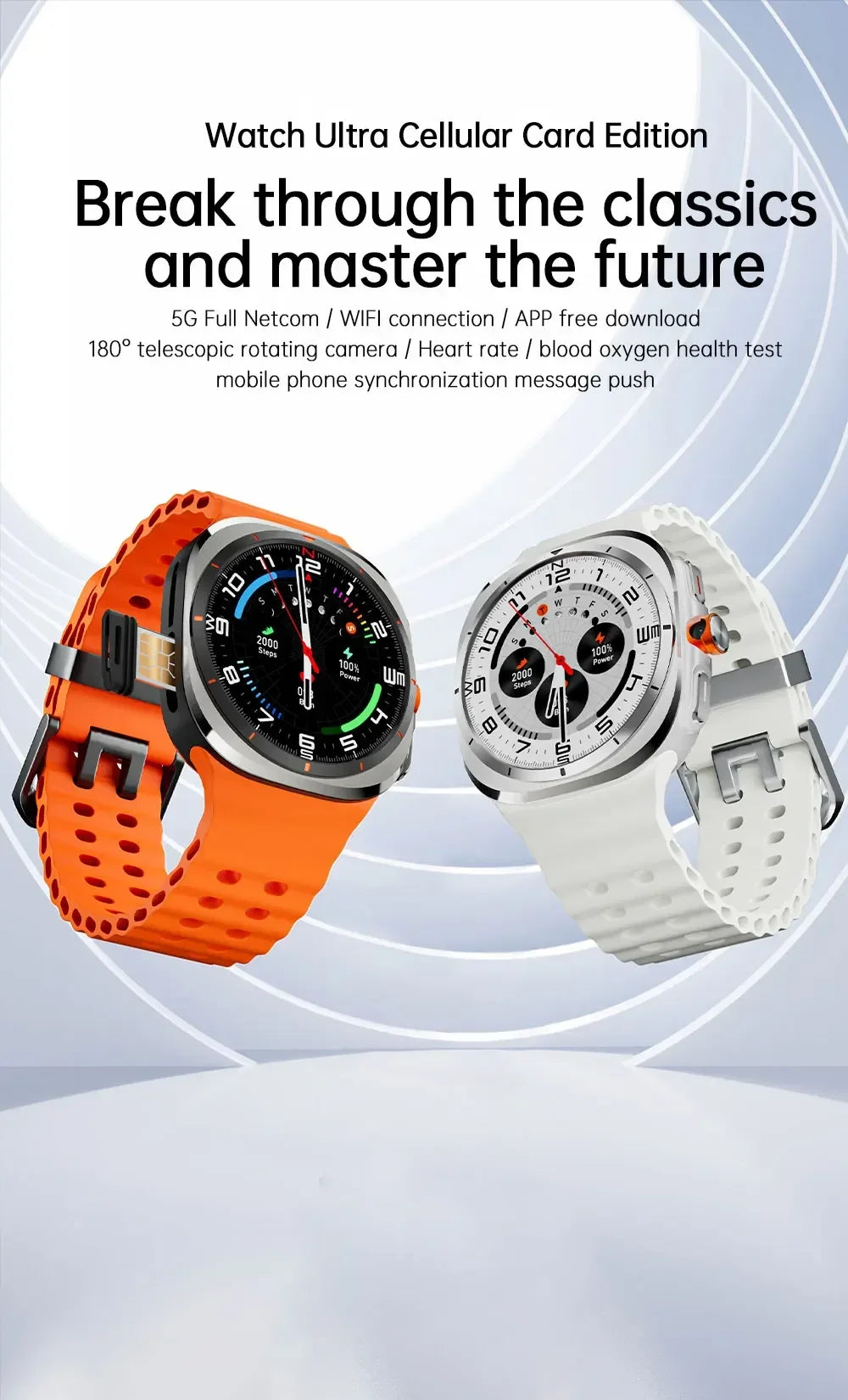 SmartWatch Ultra 5G - Màn hình AMOLED, Camera 8MP IP68
