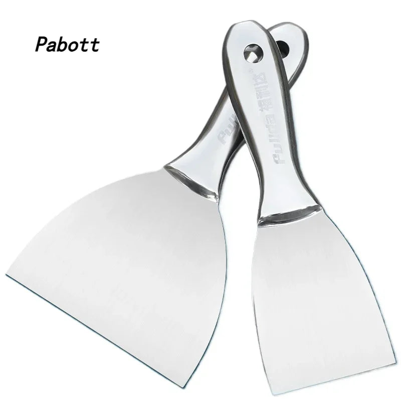 Construction Integrated Blade Cleaning Tool Putty Scraper Blade Cleaning Shovel Blade Stainless Steel Putty Knife Batch Knife