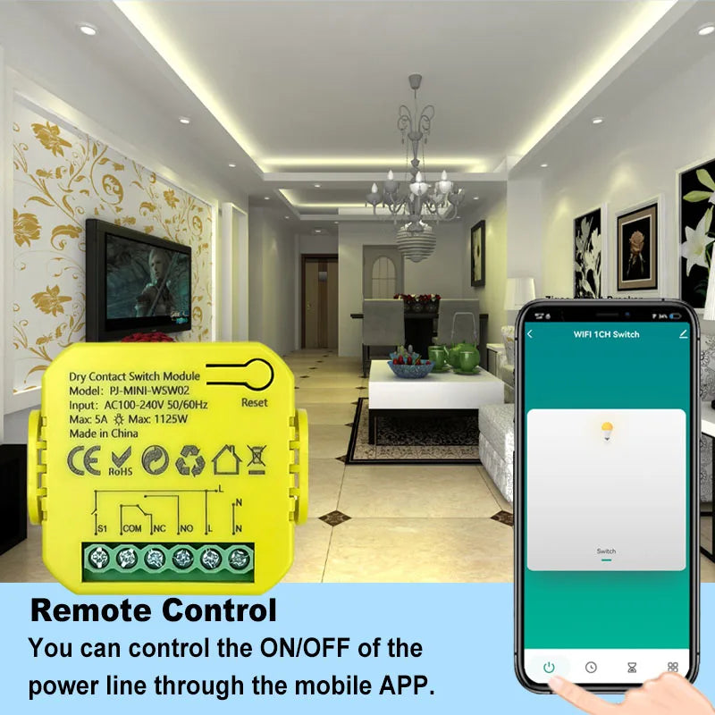 Tuya WiFi Smart Switch 5A Remote Control 