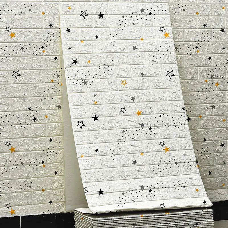 3D waterproof self-adhesive brick-like wall panels