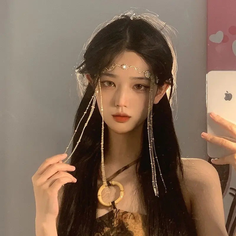 Cài Tóc Nữ Đính Đá Đỏ Sang Trọng Hoa Rũ Quyến Rũ