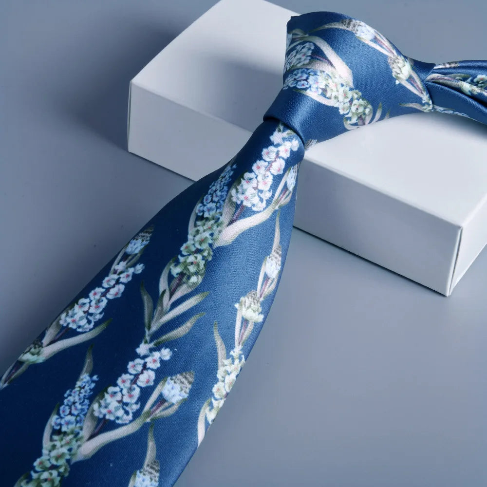 Cà vạt lụa cổ điển hoa 8cm - Quý ông lịch lãm