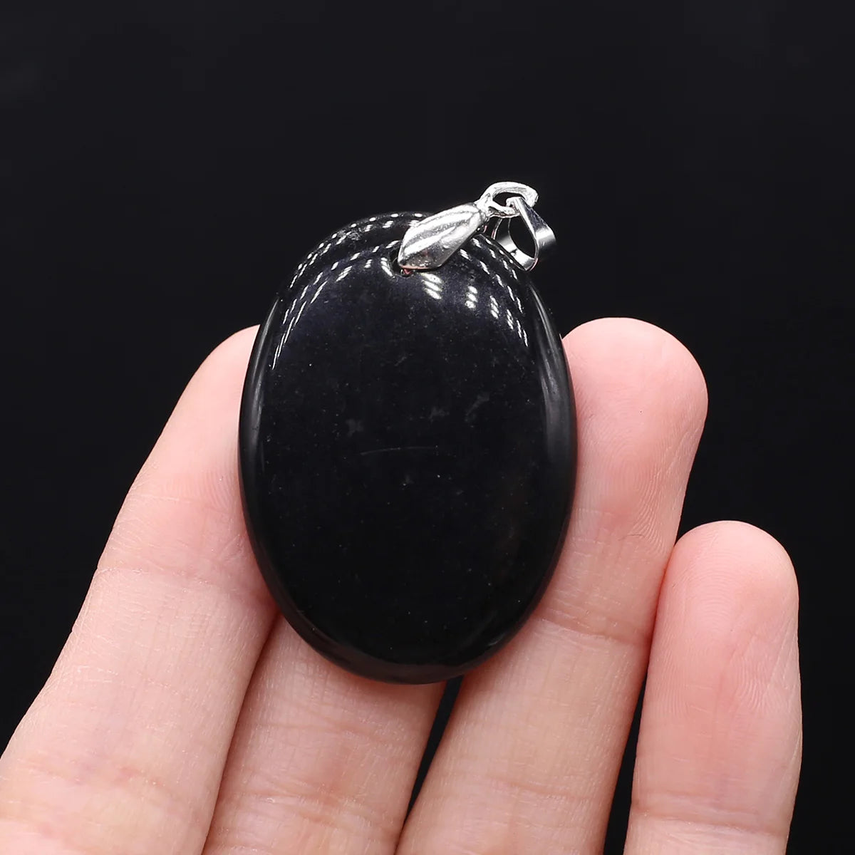 Unique Oval Natural Agate Pendant