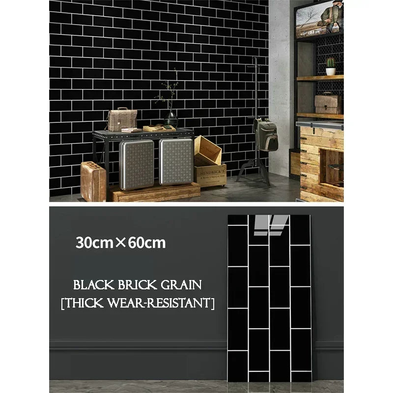 Waterproof Faux Stone Brick Decal Kitchen Wall Stickers 10PCS