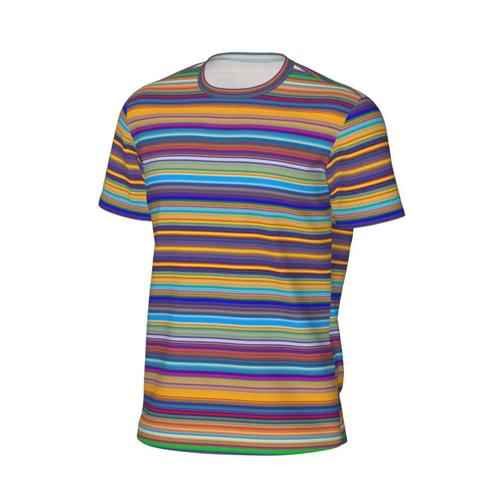 Stylish Mondrian Striped Men's Gym T-Shirt
