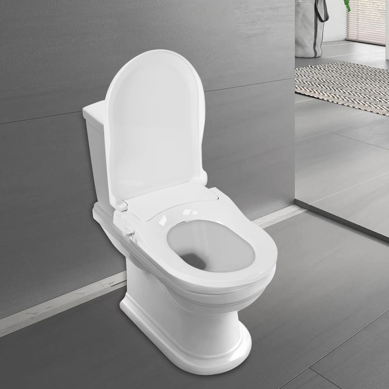 Non-Electric Bidet Toilet Seat White Dual Nozzle System - Bidet with Easy Installation Fits Elongated Toilets - Daisan Mart