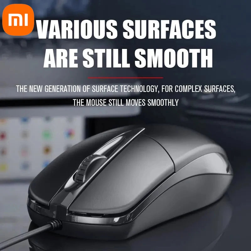 Xiaomi Wired Mouse USB Computer Optical Mouse with Ergonomic Design 1200 DPI 3 Buttons Mouse for Office Home Use