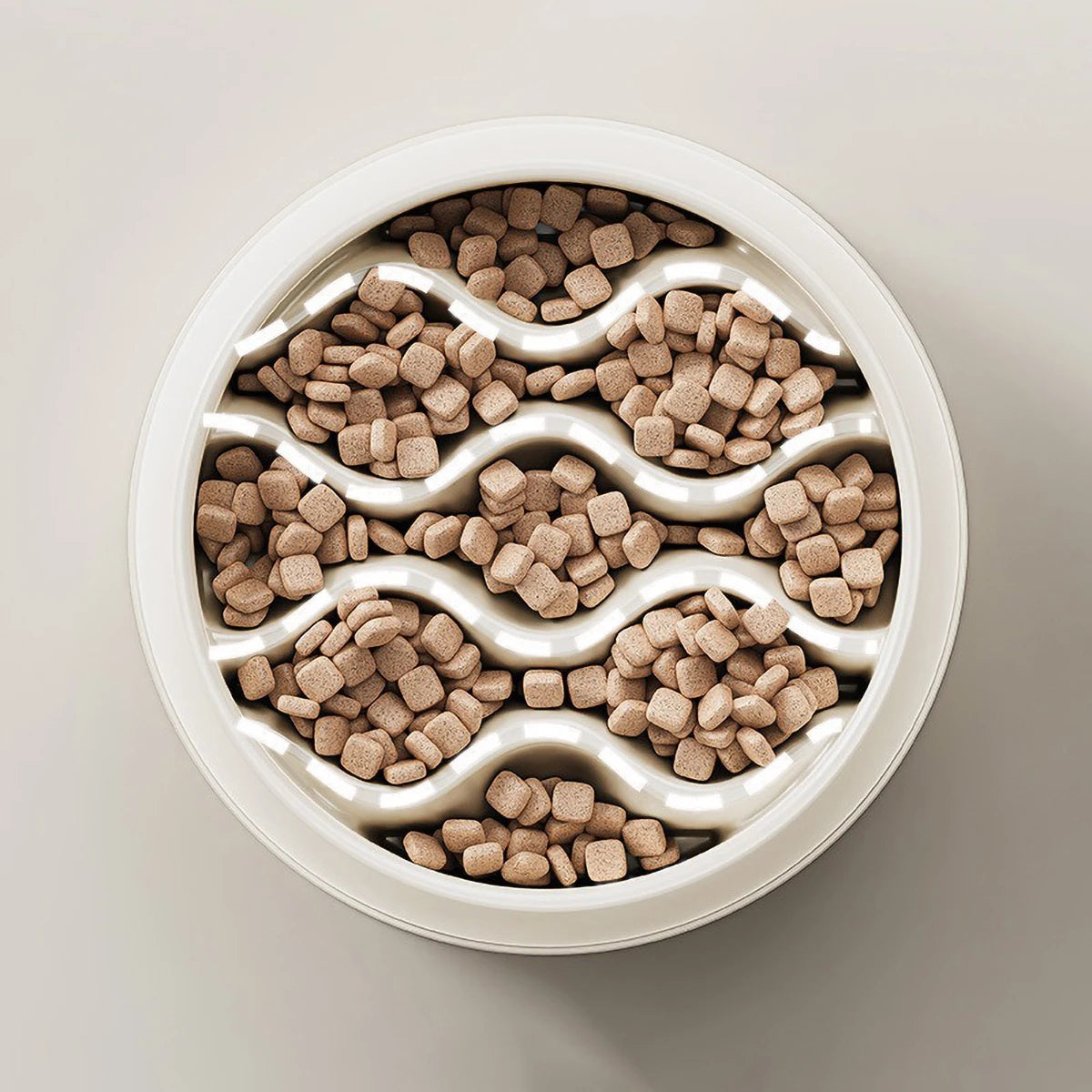 Pet Slow Feeding Bowl, Wavy Column Design, Dual-Purpose for Food & Water, Easy to Clean, for Cats & Dogs - Daisan Mart