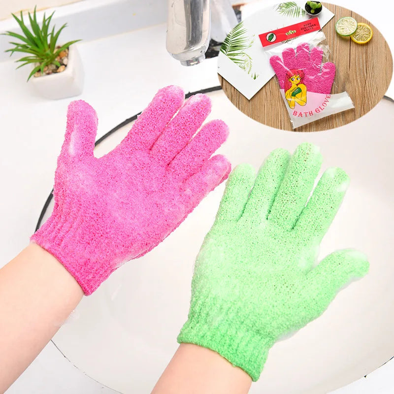 5/10 New Pieces Exfoliating Bath Gloves Double Sided Bath Gloves for Beauty Spa Massage Skin Shower Scrubber Bathing Accessories