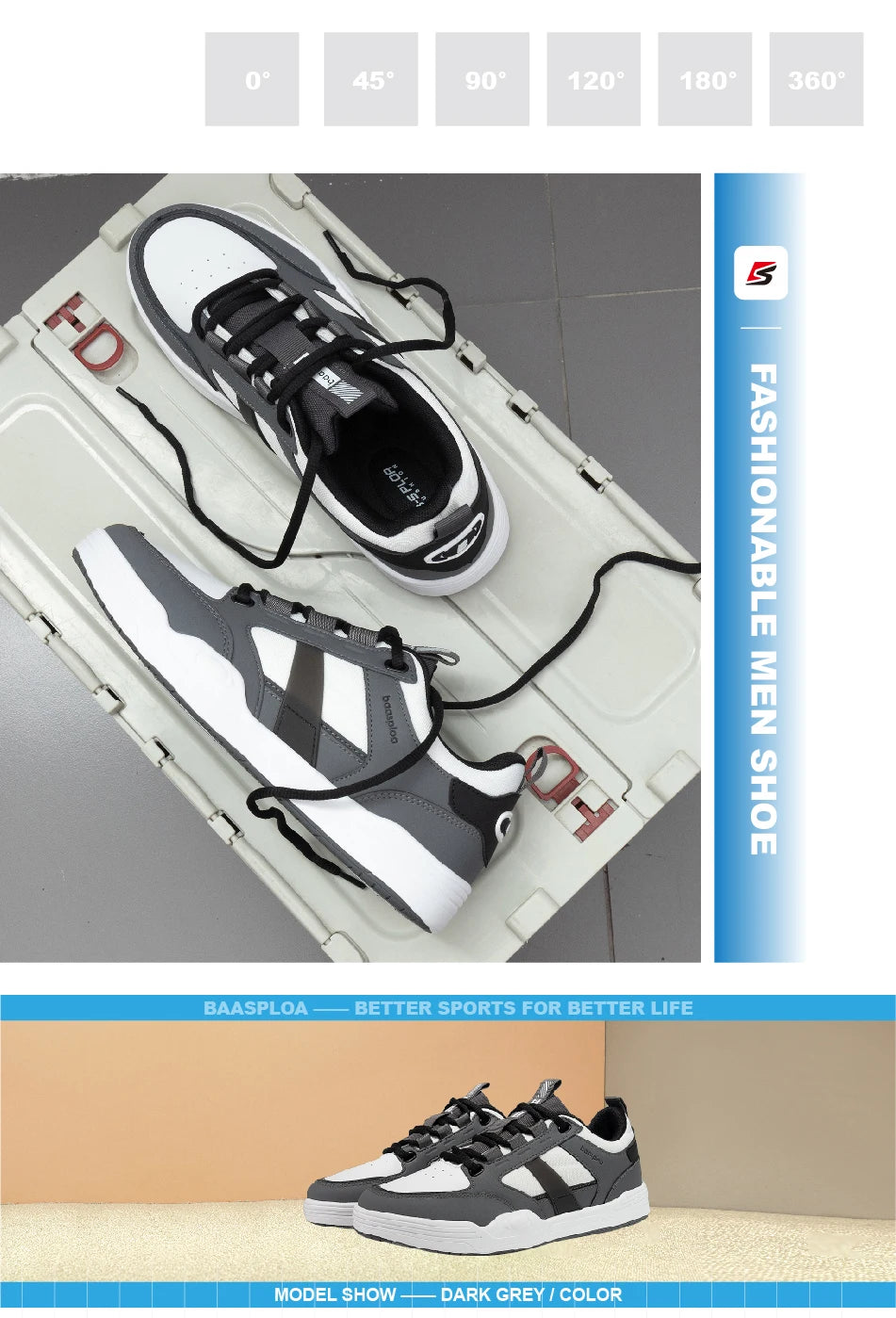 Giày Trượt Ván Nam Baasploa - Thời Trang, Nhẹ, Chống Trơn