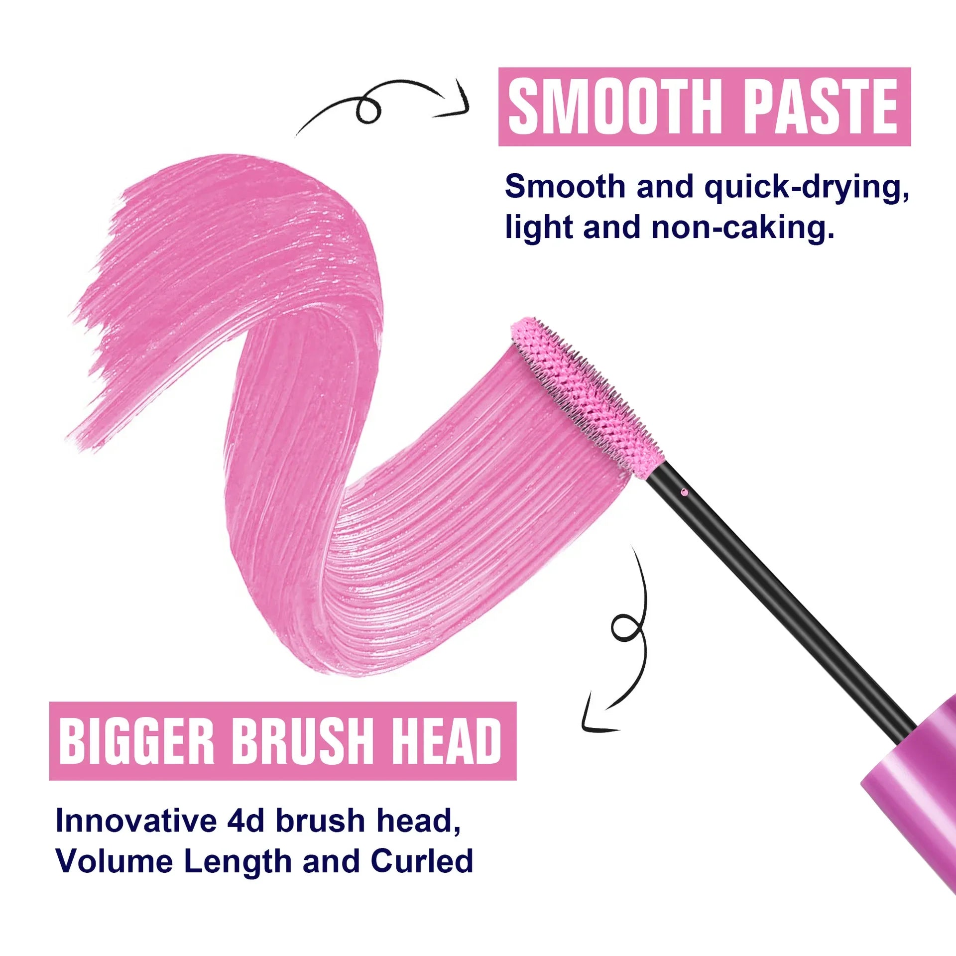 Waterproof, Thick, Long-Lasting Multi-Color Mascara 10 Colors