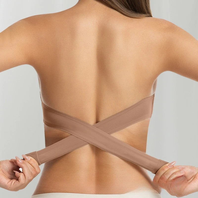 Women's Wireless Push-Up Bra Enhances Smooth Back Beauty