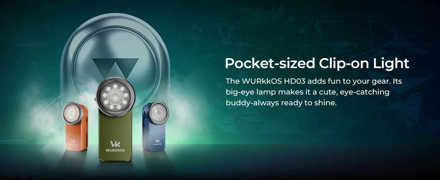Đèn Pin Mini Wurkkos HD03 RGB USB-C Gắn Túi Tiện Lợi