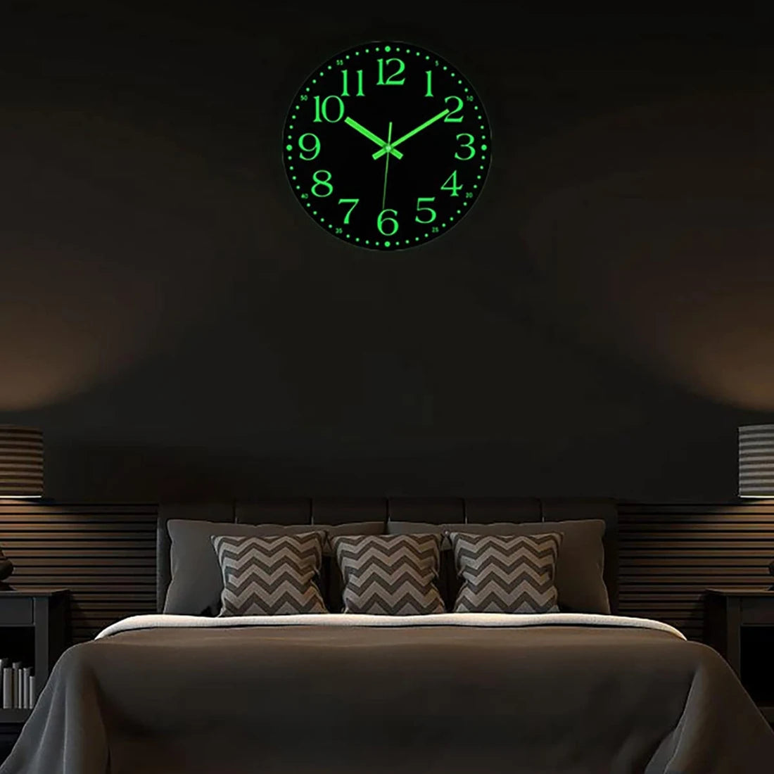 12 inch soft glow wall clock for bedroom