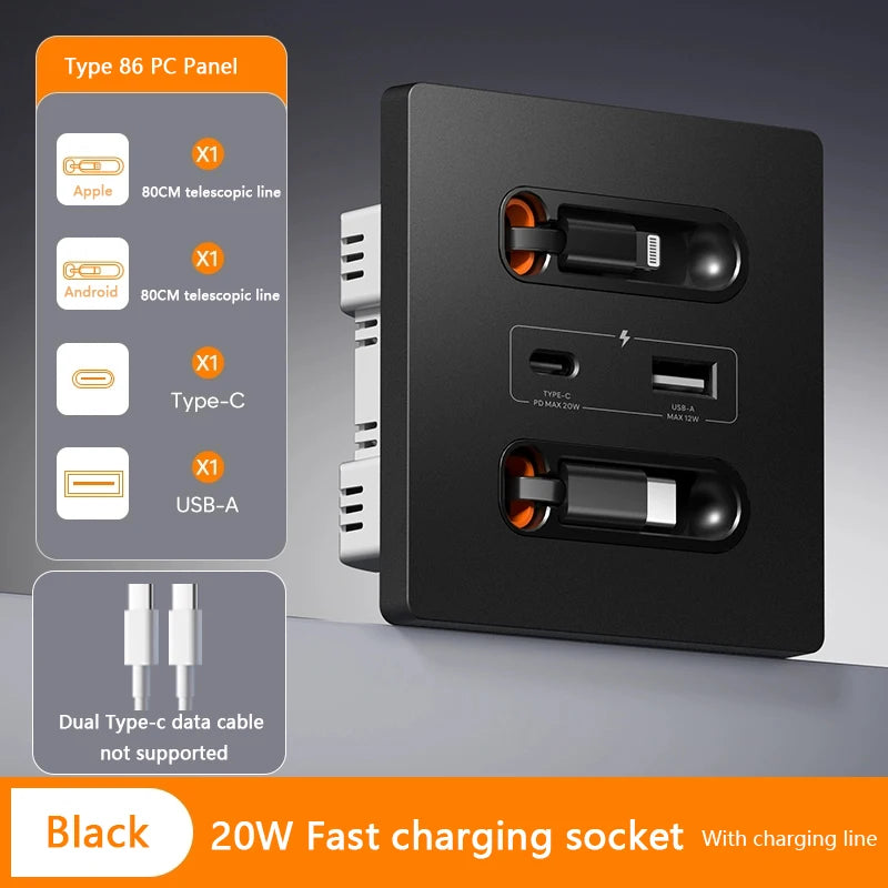 20W Smart Power Outlet Fast Charging USB-C Multi-Function