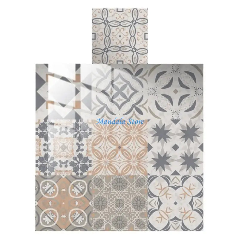 U2JC 10Pcs Moroccans Tile Decal Waterproof SelfAdhesive Sticker for Kitchen Bathroom Wall or Floor Easy Installation and Removal