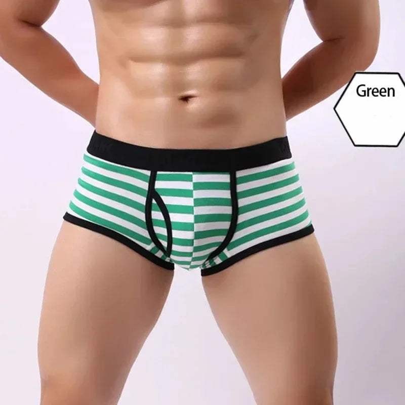 Quần lót nam cotton thoáng khí sọc mềm U-pouch