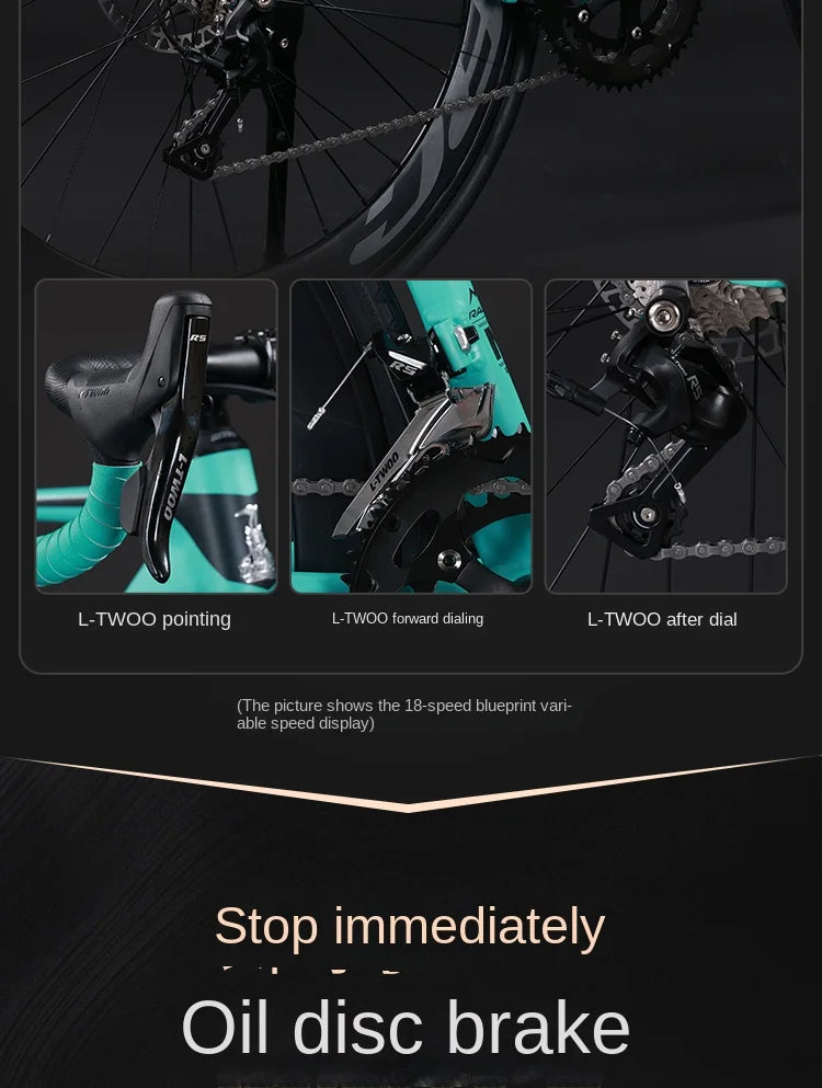 28C*60mm Road Bike 18 Speed ​​Line Pull Disc Brake Gravel Bike Quick Disassembly Lightweight Road Racing bicicleta Teenager Women