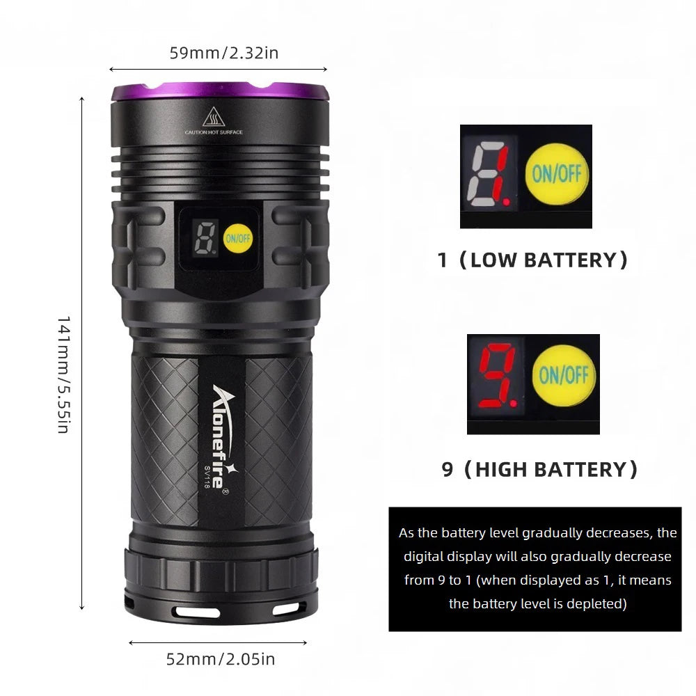 Đèn Pin UV 160W Siêu Sáng Soi Vết Ố, Nấm, Động Vật - Daisan Mart
