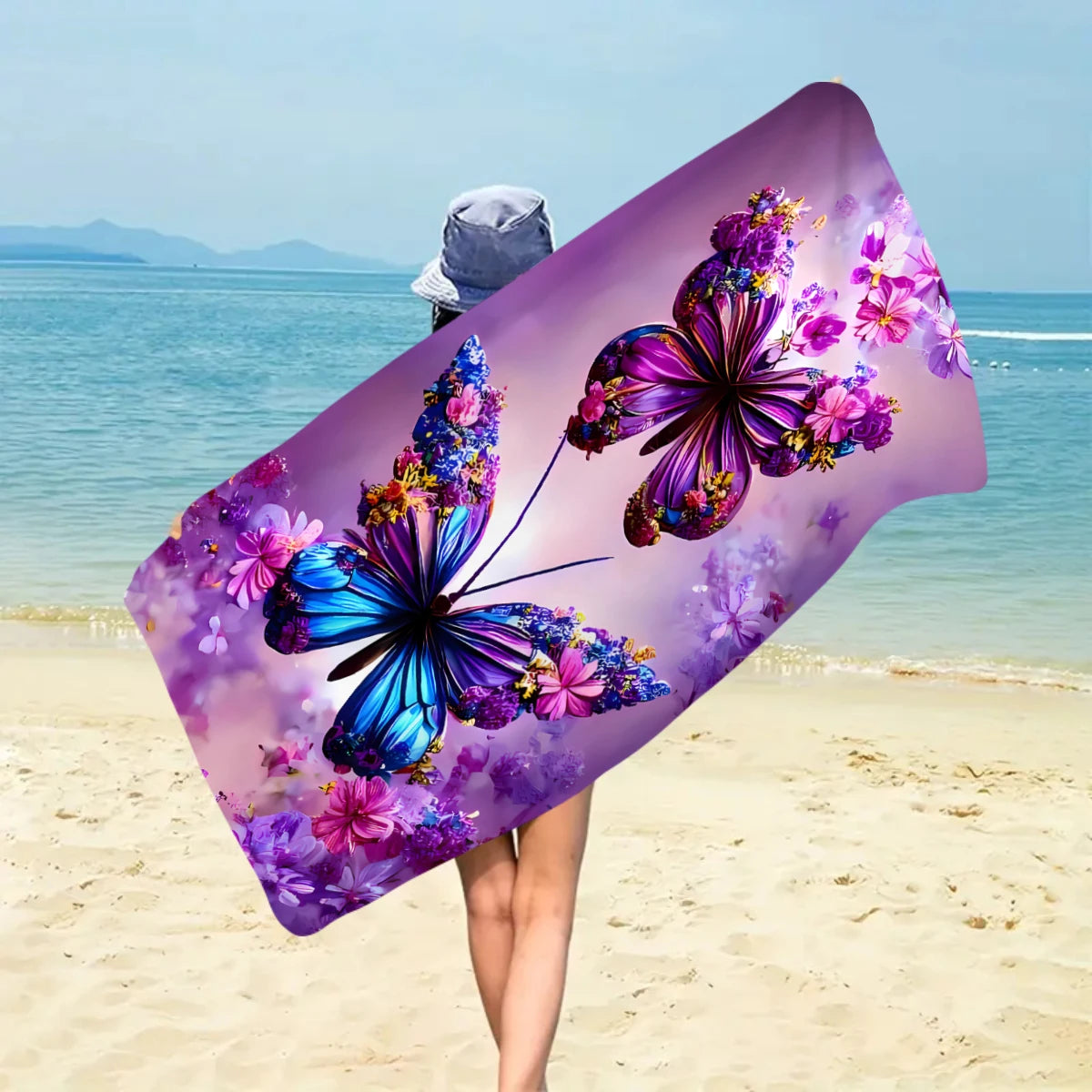 Khăn Tắm Bướm Boho Mancharo Hoa Văn Dân Tộc