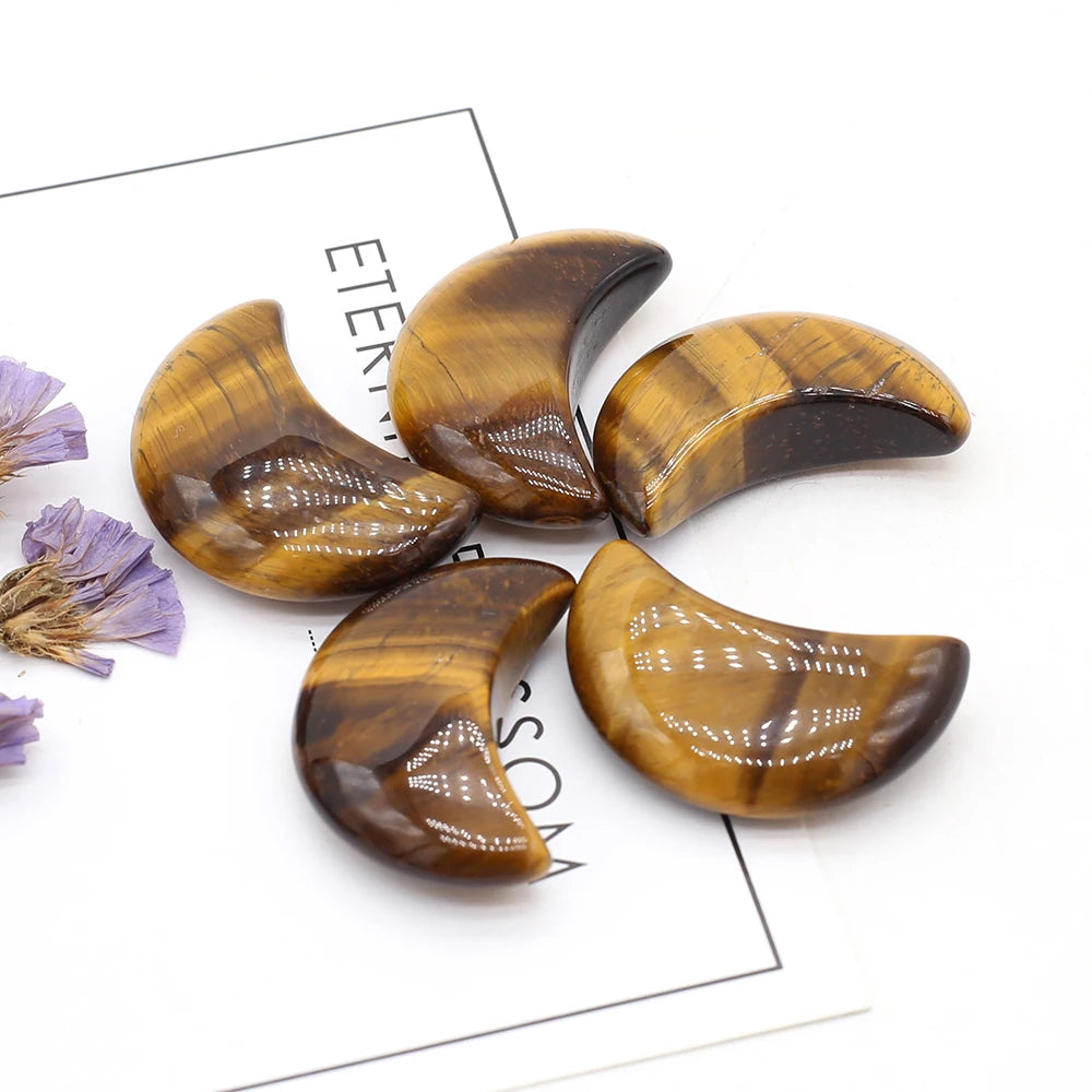 Feng Shui Rose Quartz Natural Stone Moon Statue