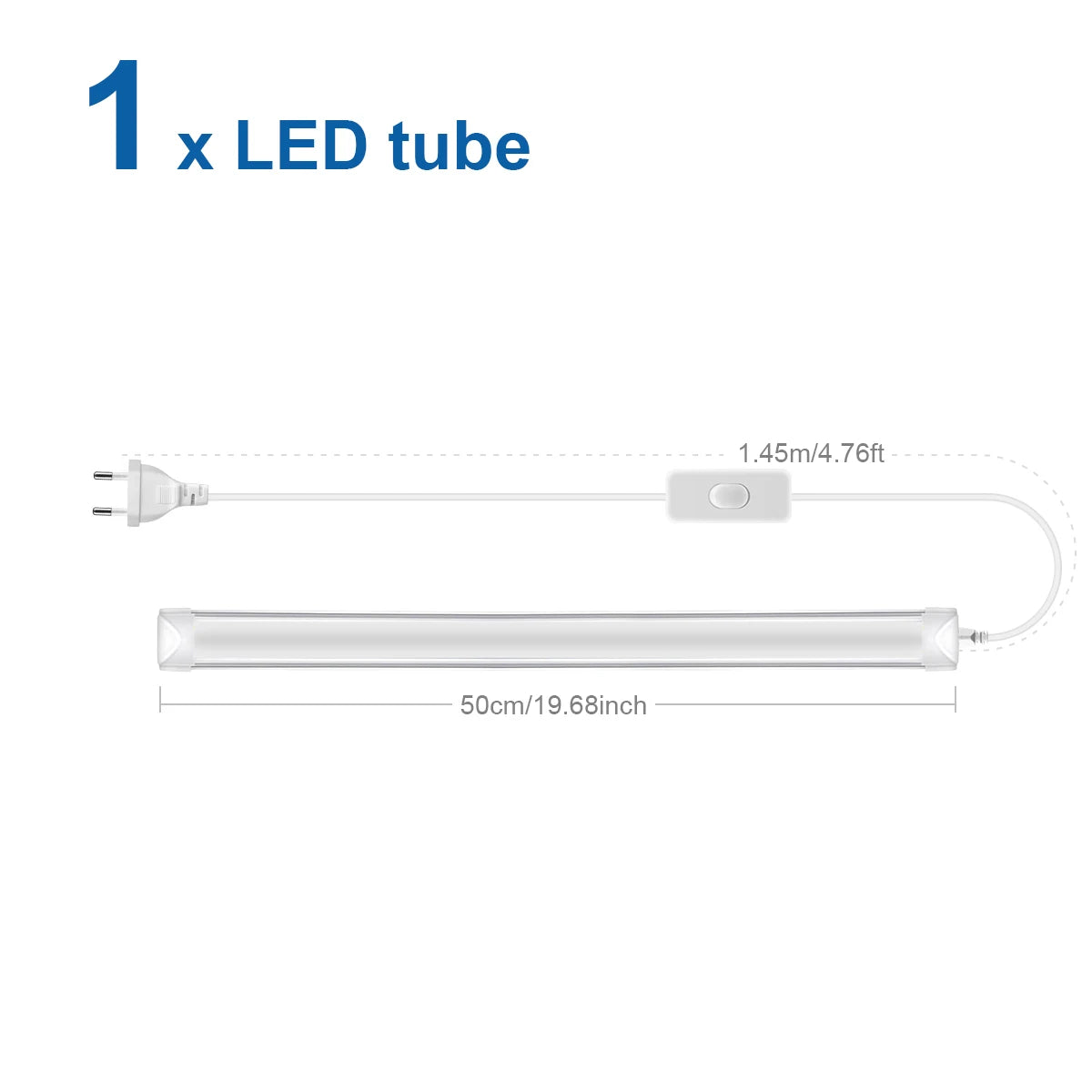 Super Bright T8 LED Light 50CM Aluminum Portable