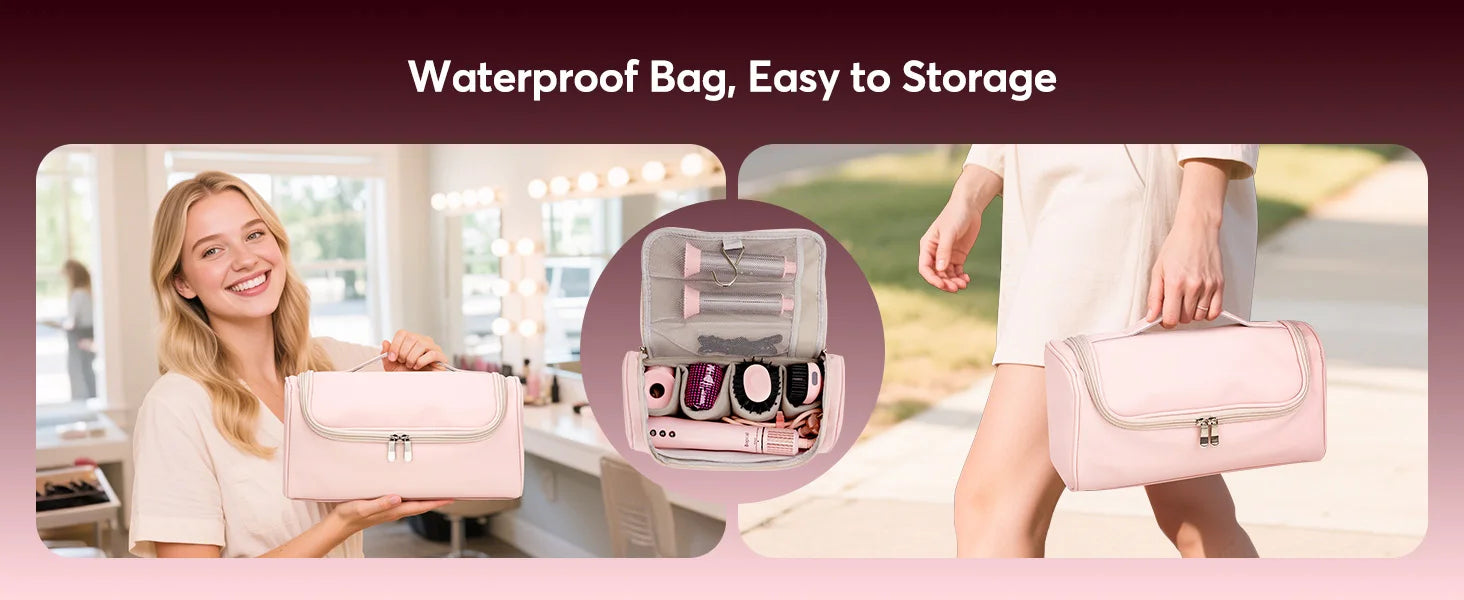 High Speed ​​5 in 1 Hair Dryer Hot Air Comb Set,Hair Brush Curling Iron Hair Straightener Styling Tool For Blow Dryer Gift Box