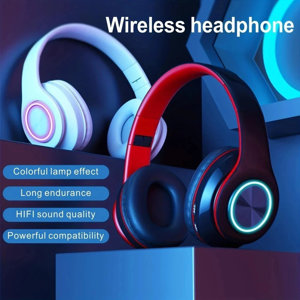 Bluetooth 5.0 Foldable Headphones with Mic for Sports Gaming