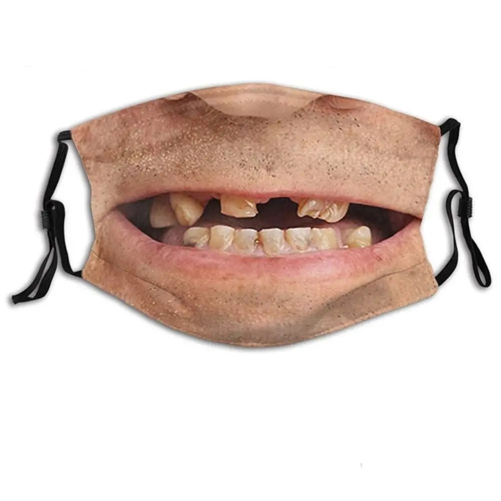 Facial Expression 3D Three-dimensional Mask Personality Breathable Funny Printed Mask Creative Printed Party Cosplay Mask Warmer