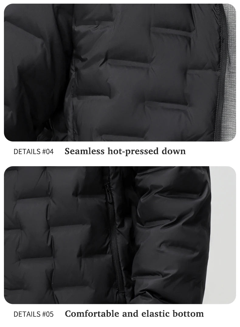 Men's waterproof down jacket keeps warm outdoors