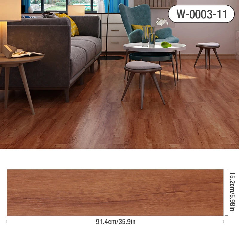 91x15cm 3D Self-adhesive floor sticker Thicken Wood Grain Floor Wallpaper 3d Wall Sticker Waterproof room wear-resistant sticker