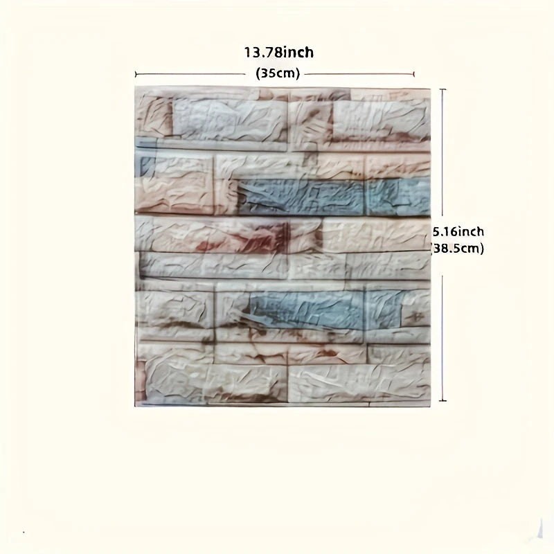 100pcs/200Pcs 3D Wall Tile Sticker, Brick Pattern Foam Self-Adhesive Waterproof Moisture-Proof Ceiling Sticker, Easy To Stick An