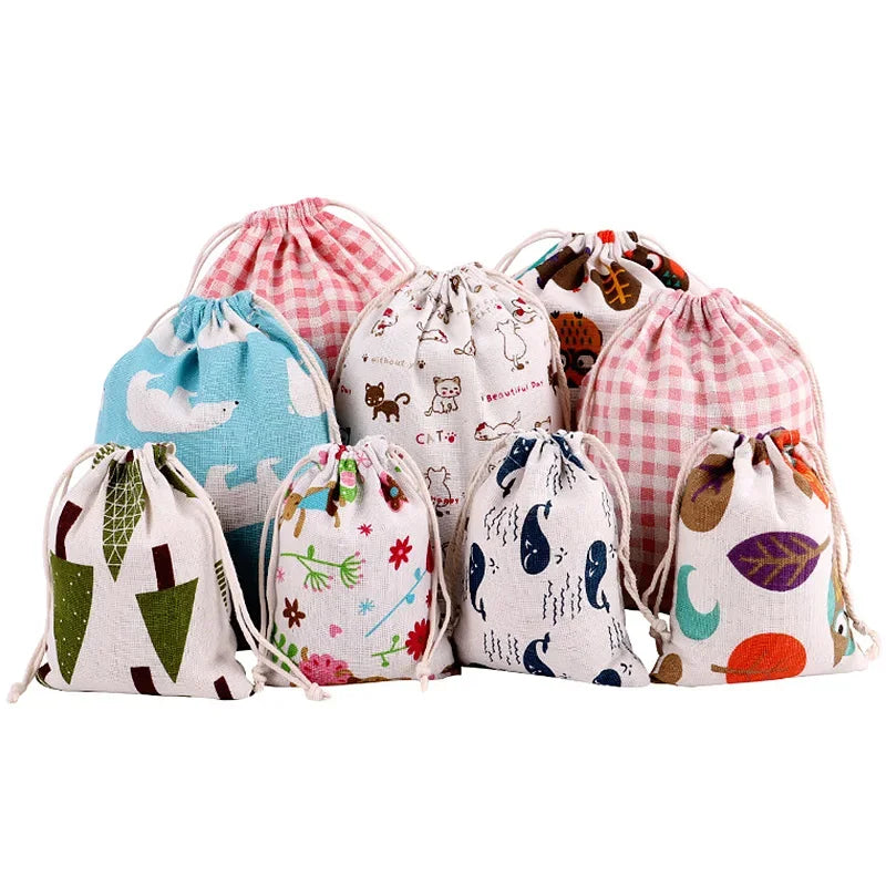 Multi-purpose Pet Pattern Drawstring Canvas Bag
