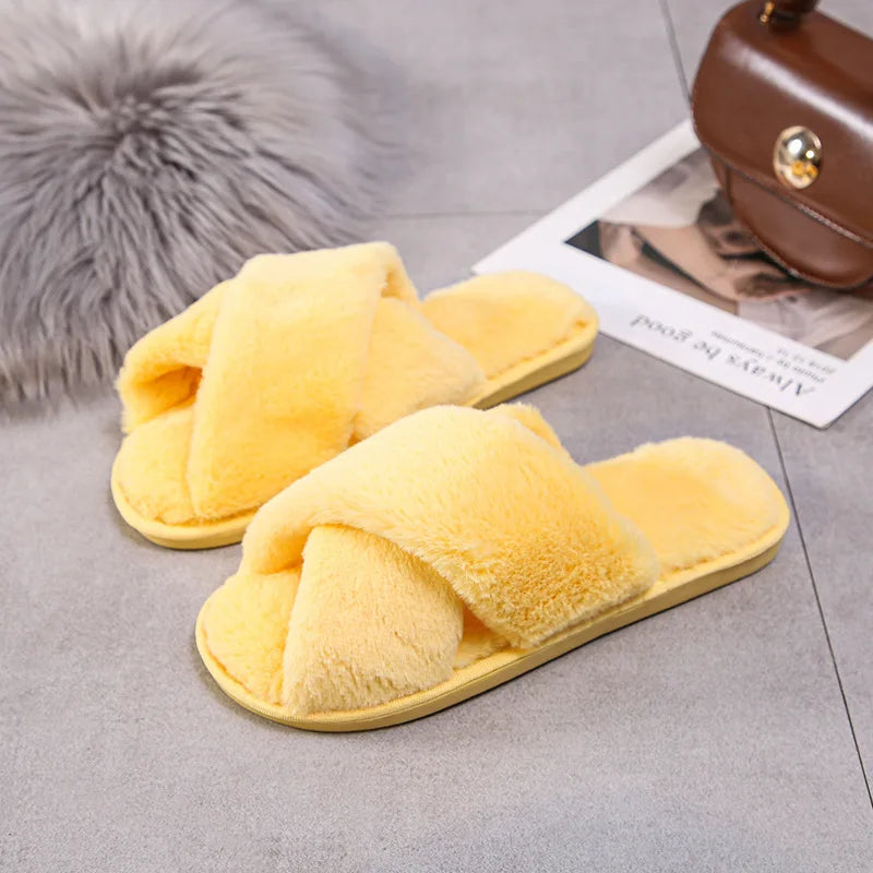 Warm Furry Slippers - Women &amp; Men, Indoor Wear 20024
