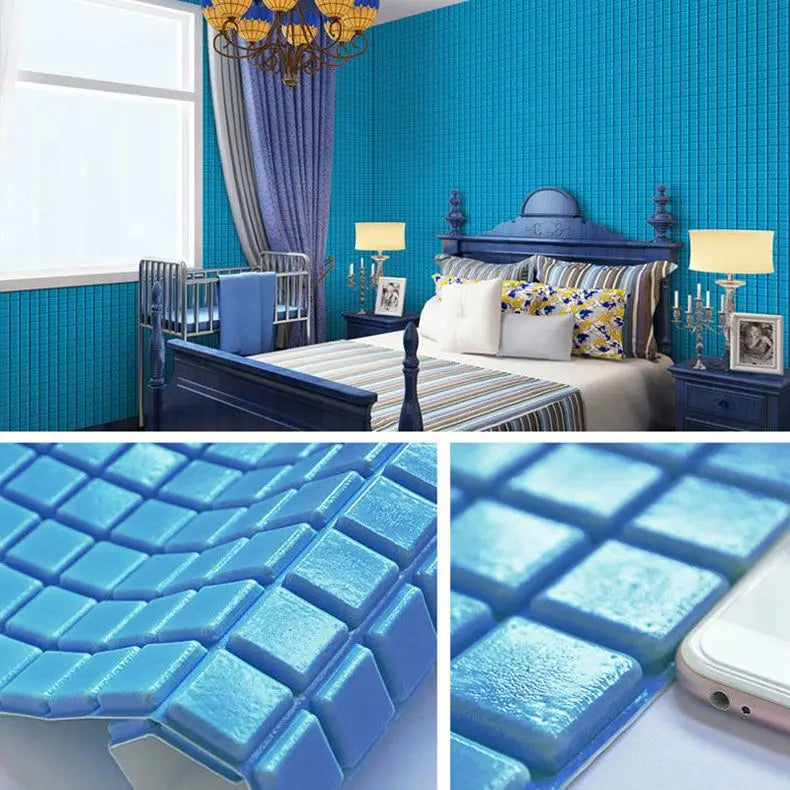 Mosaic Anti-collision Wall Sticker TV Background Decor Wallpaper Self-adhesive Living Room 3D Foam Soft Package Paste Waterproof