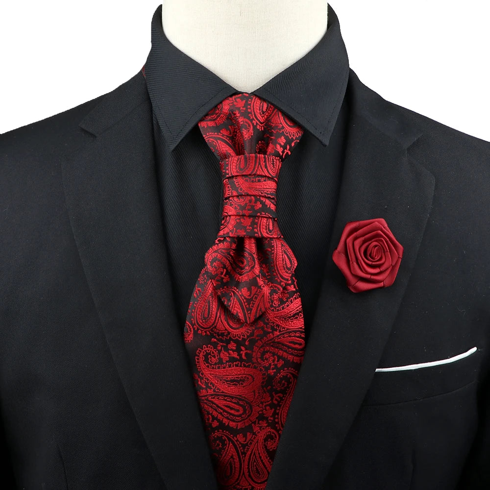 Premium luxury Paisley men's tie &amp; brooch
