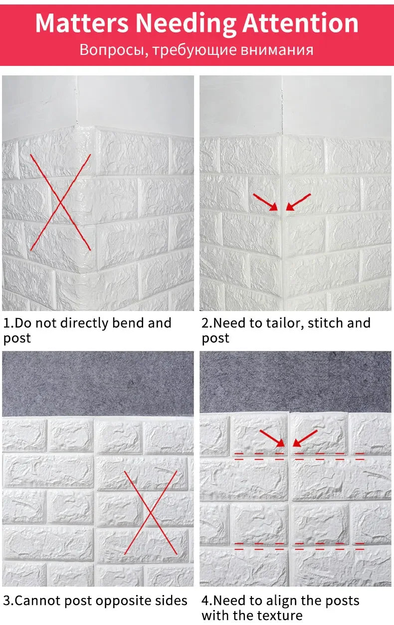 10Pcs 3D Self-Adhesive Wall Stickers Living Room Home Luxury Wall Decor Peel and Stick DIY Modern Wallpaper Bathroom Waterproof