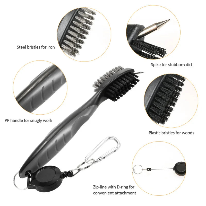 Double-Sided Golf Groove Cleaning Brush - Care Tool