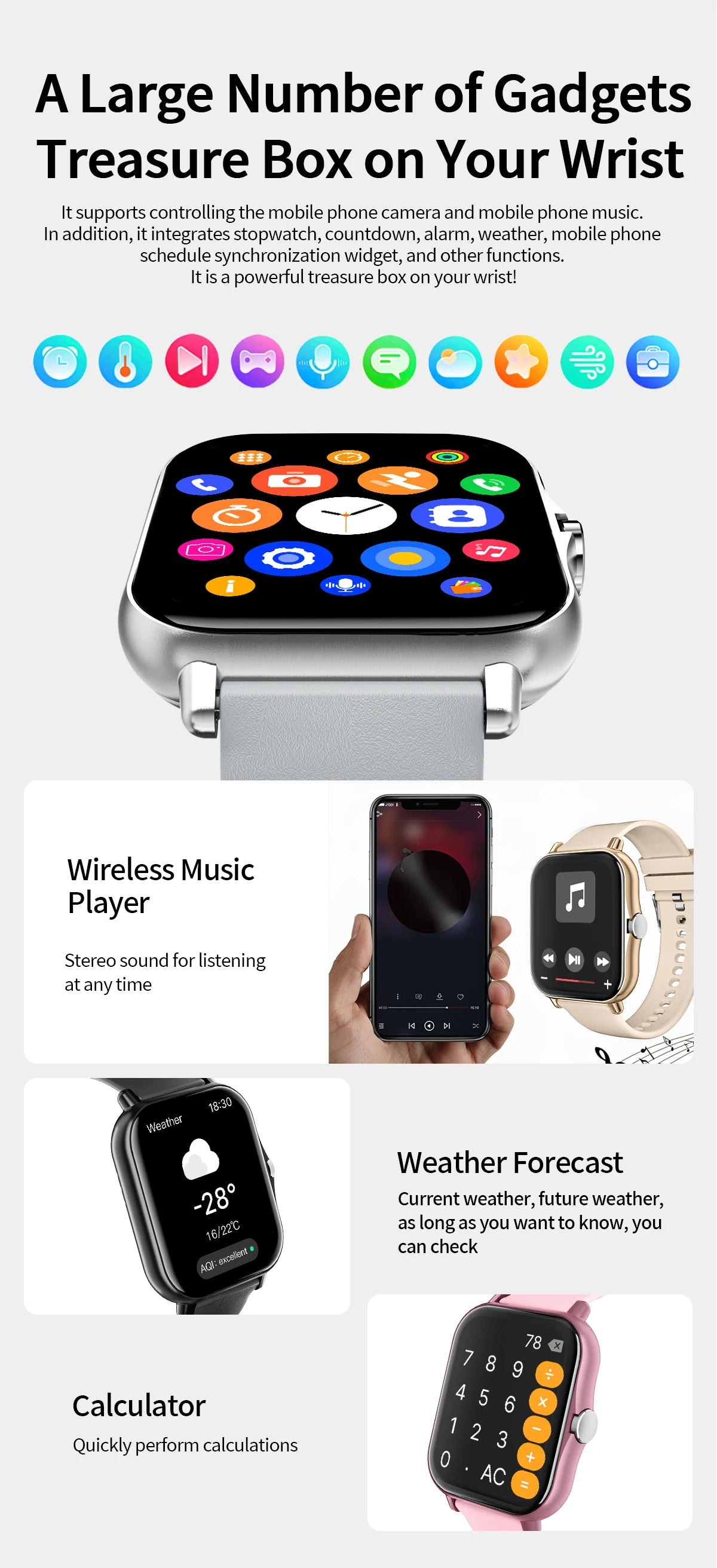 Đồng Hồ Thông Minh 1.83 Gọi BT, Theo Dõi Sức Khỏe