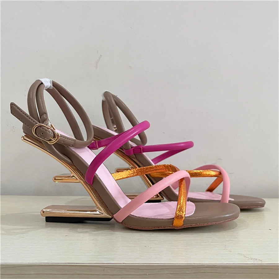 Gladiator Style Summer High Heel Sandals Size 42