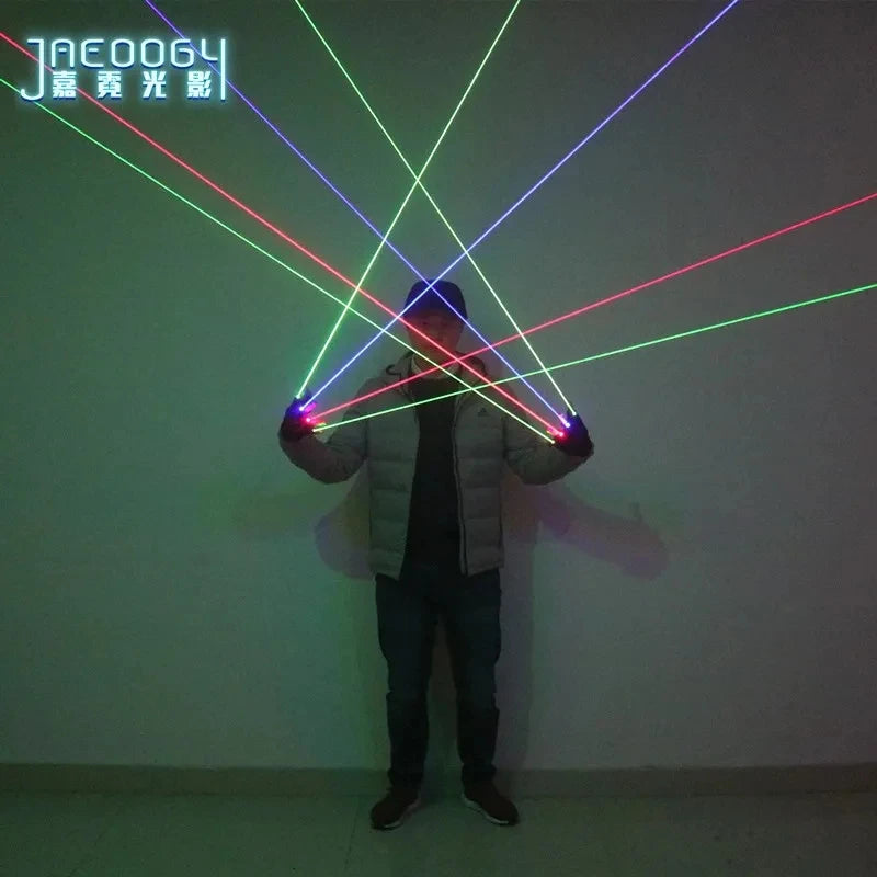 DJ Laser Gloves RGB 2in1 LED Stage Party Lights