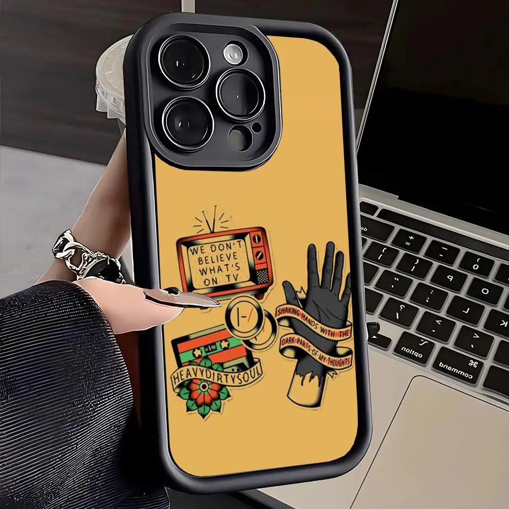 Ốp Lưng TPU Mềm T-Twenty One Pilots Cho iPhone 16-7+