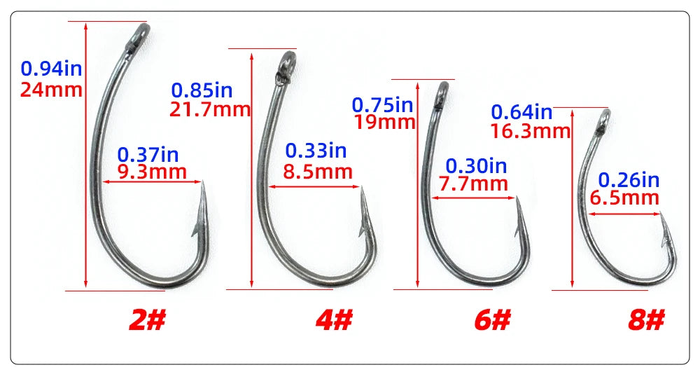 Lưỡi Câu Cá Chép HIRISI Thép Carbon, Dây Bện, Có Ngạnh