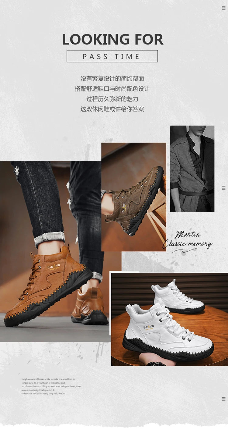 High Quality Men's Handmade Leather Shoes - Size 38-48, Anti-Slip