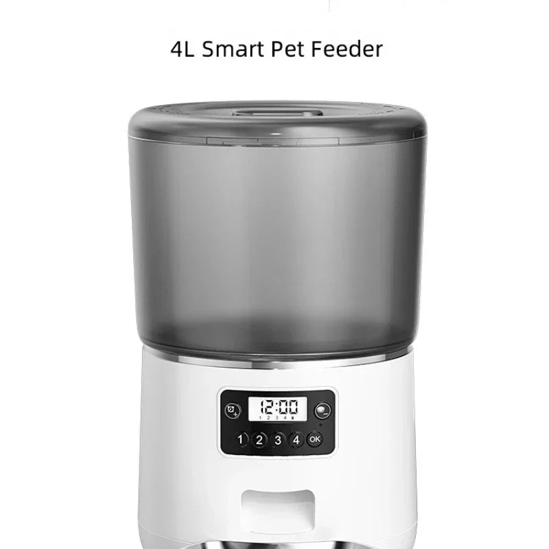 Pet Feeder Automatic Quantitative 4L Grain Storage Bucket Electric Intelligent Feeding Integrated Cat and Dog Feeding Machine - Daisan Mart
