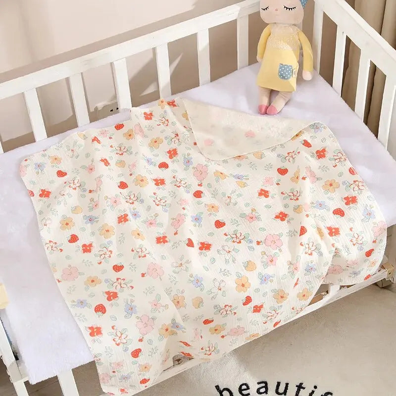 Multi-Purpose Cotton Muslin Newborn Baby Swaddle Blanket For Mother And Baby