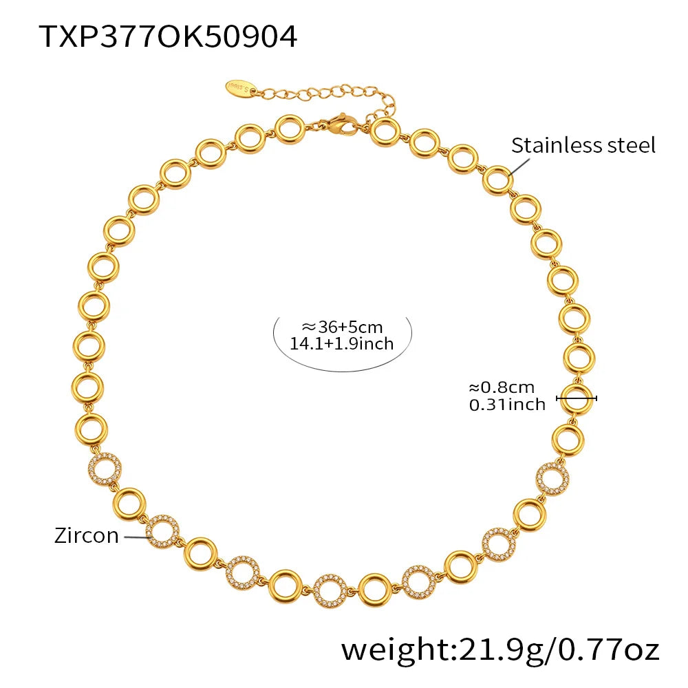 Waterproof Gold Plated Necklace &amp; Bracelet Jewelry Set