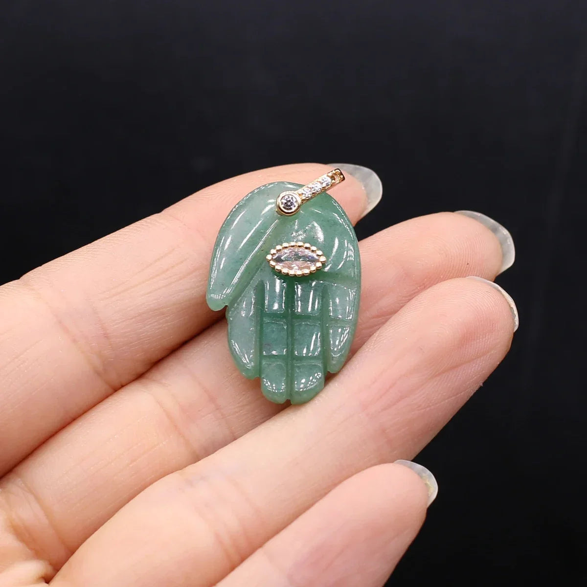 Buddha Hand Pendant Natural Stone DIY Jewelry