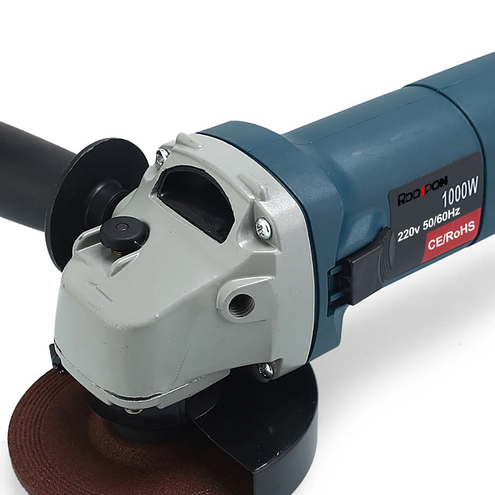 220V 1000W Electric Angle Grinder 100mm 125mm Corded Grinding Machine 6 Speeds Electric Grinding Cutting Polishing Power Tool