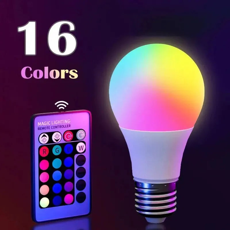 Smart Light RGB 16 Colors Remote Control E27 220V